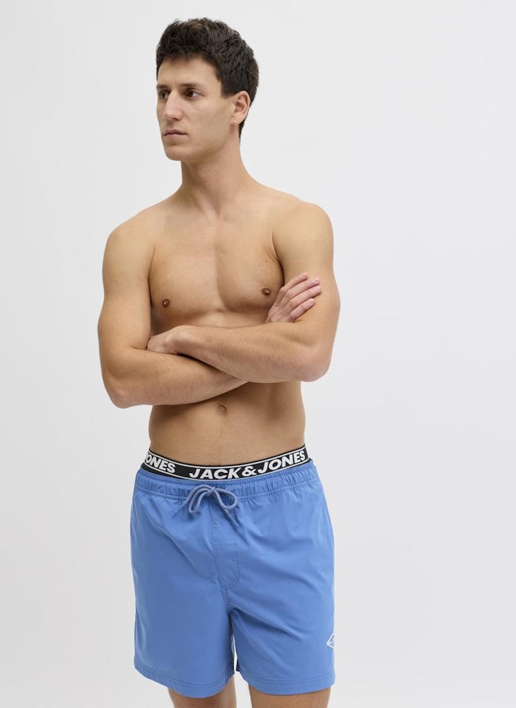 JACK & JONES Logo Drawstring Swim Shorts - Image 1